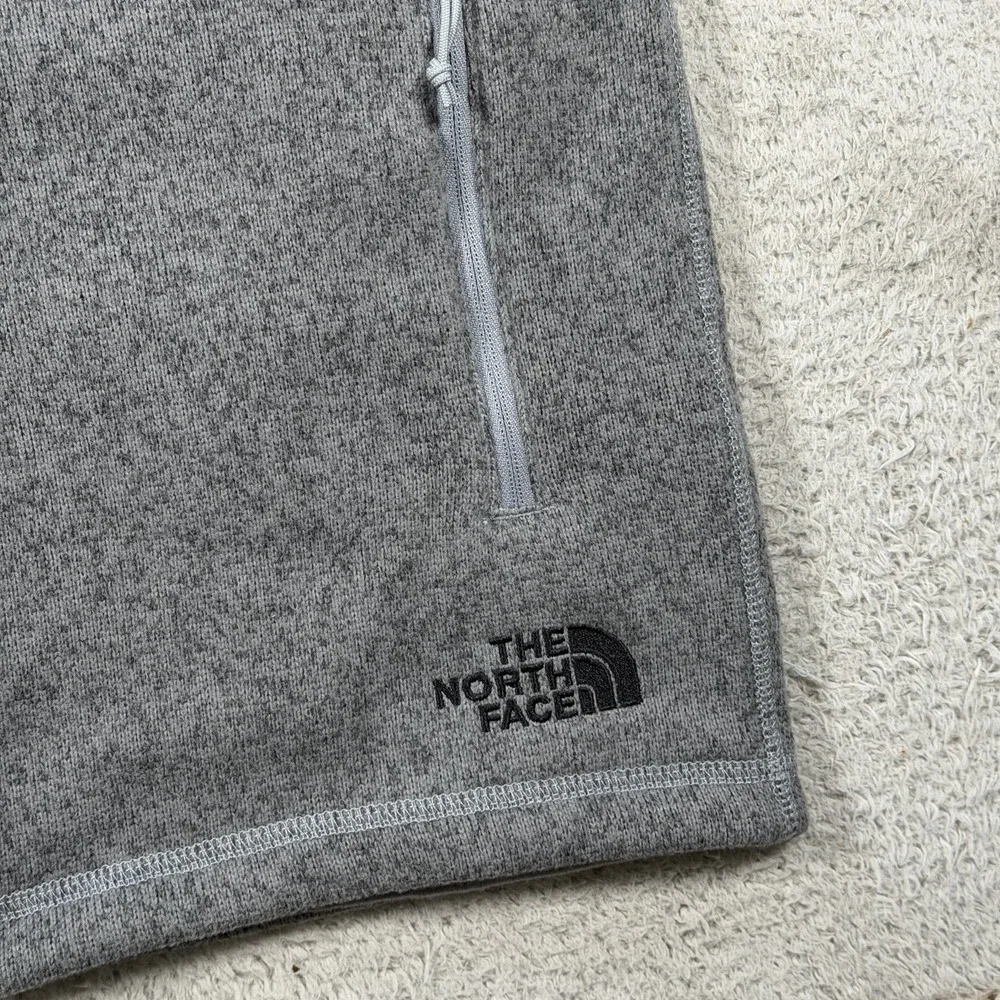 The North Face Vest Mens Small Grey Sweater Fleece Full Zip Pocket Outdoor